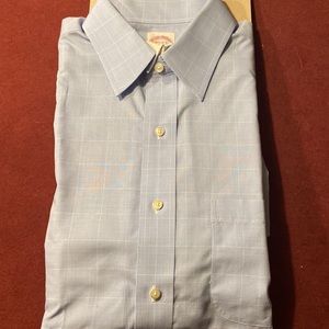 Brooks brothers blue white dress shirt 15 1/2 neck